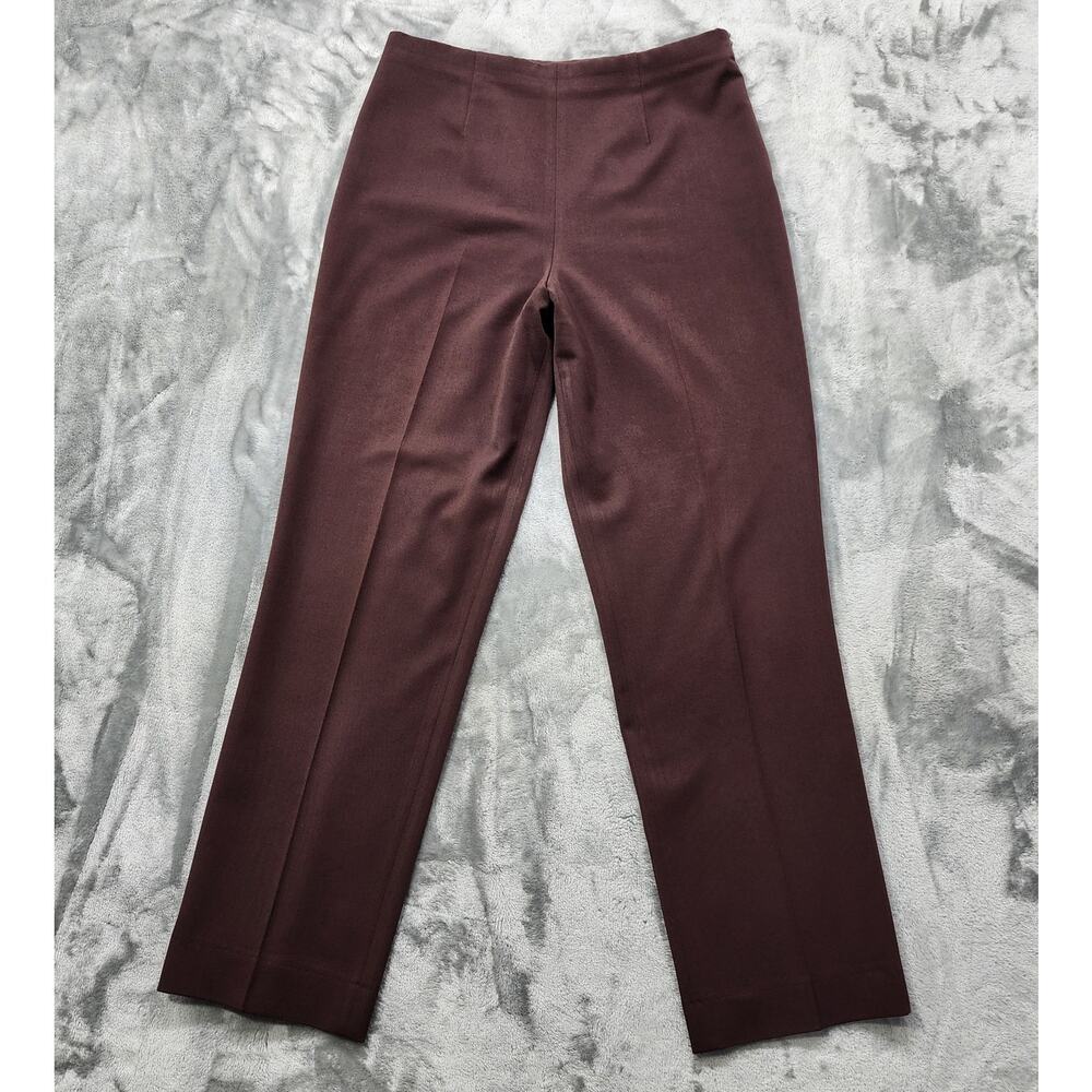 Taylor Brooke Pants Womens 12 Brown High‎ Rise Straight Leg Side Zip Office